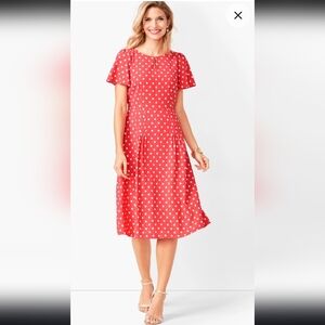 Talbots Ikat Dot Fit & Flare Dress - NWT